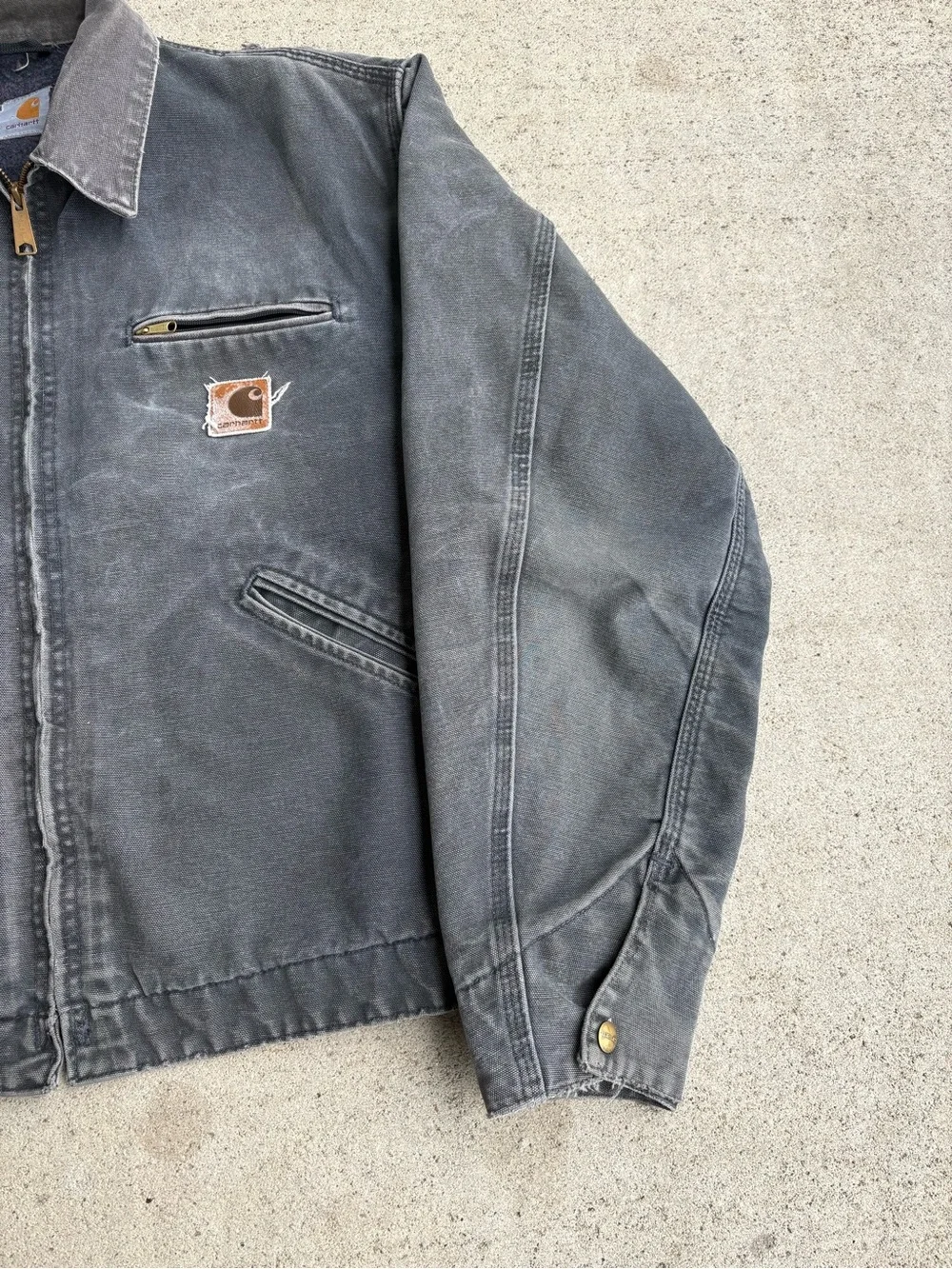 Vintage Y2K Carhartt Detroit J97 PLT Platinum Stonewash Large - Picture 3 of 7